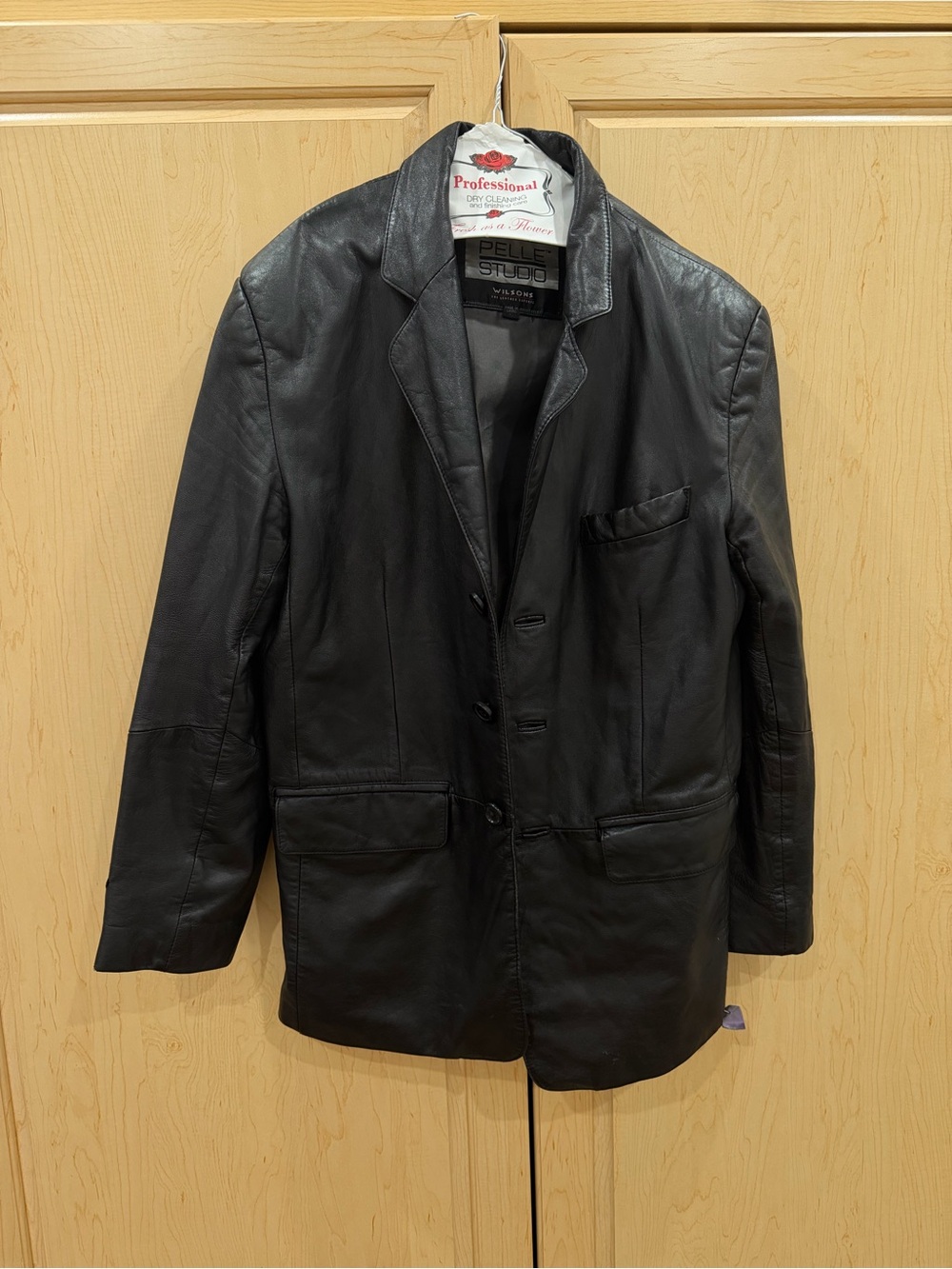 Vintage Wilsons Leather Men's Black Leather Blazer